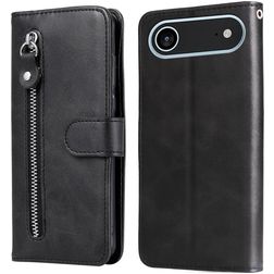 Mobigear Zipper iPhone Air Hoesje Bookcase Portemonnee - Zwart