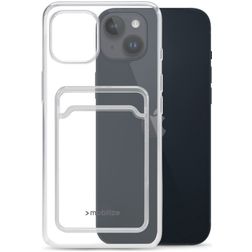 Mobilize Gelly Card Doorzichtig iPhone 14 Plus Hoesje Flexibel TPU Backcover met Pasjeshouder - Transparant