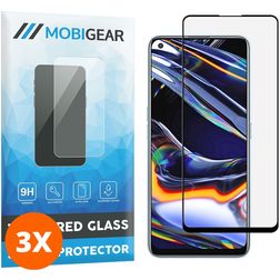 Mobigear Premium Realme 7 Pro Glazen Screenprotector - Case Friendly - Zwart (3-Pack)
