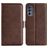 Mobigear Slim Magnet Motorola Moto G62 Hoesje Bookcase Portemonnee - Bruin