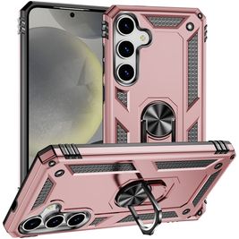 Mobigear Armor ring Samsung Galaxy S25 Hoesje Hardcase Backcover Shockproof met Ringhouder - Roségoud