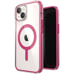Speck Presidio Perfect Clear Geo iPhone 14 MagSafe Hoesje Hardcase Backcover Shockproof - Clear / Digital Pink