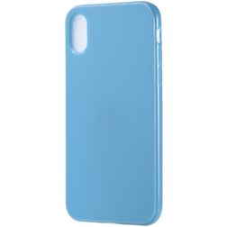 Mobigear Colors iPhone XS Max Hoesje Flexibel TPU Backcover - Blauw