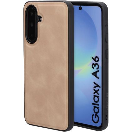 Mobiparts Classic Samsung Galaxy A36 MagSafe Hoesje TPU,Kunstleer Backcover - Moonstone Beige