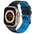 Mobigear Aero Armor Siliconen Apple Watch Bandje Gespsluiting - 49/46/45/44 mm - Zwart / Blauw