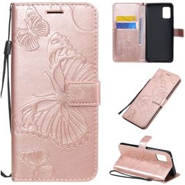 Mobigear Butterfly Samsung Galaxy A51 5G Hoesje Bookcase Portemonnee - Roségoud