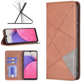 Mobigear Rhombus Slim Samsung Galaxy A33 Hoesje Bookcase - Bruin