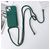 Mobigear Lanyard Card iPhone 15 Siliconen Hoesje met koord en Pasjeshouder - Groen
