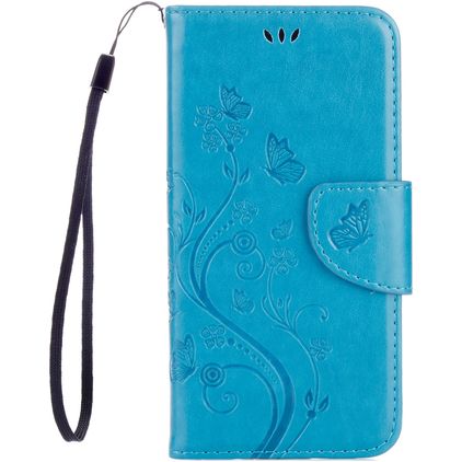 Mobigear Flowers Samsung Galaxy A5 (2017) Hoesje Bookcase Portemonnee - Turquoise