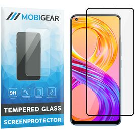 Mobigear Premium Realme 8 Glazen Screenprotector - Case Friendly - Zwart