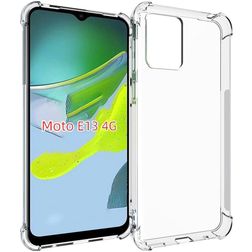 Mobigear Cushion Doorzichtig Motorola Moto E13 Hoesje Flexibel TPU Backcover Shockproof - Transparant