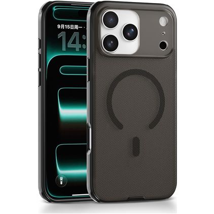 Mobigear Shockproof Grip iPhone 17 Pro MagSafe Hoesje Hardcase Backcover - Zwart