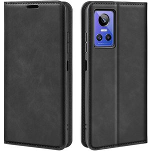 Mobigear Retro Slim Realme GT Neo 3 Hoesje Bookcase Portemonnee - Zwart