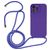 Mobigear Lanyard iPhone 15 Pro Siliconen Hoesje met koord - Paars