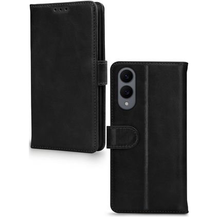 Mobilize Wallet Samsung Galaxy S25 Edge Hoesje Echt Leer Bookcase Portemonnee - Zwart