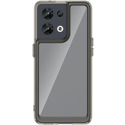 Mobigear Crystal OPPO Reno 8 5G Hoesje Hardcase Backcover - Transparant / Grijs