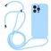 Mobigear Lanyard iPhone 15 Pro Siliconen Hoesje met koord - Blauw