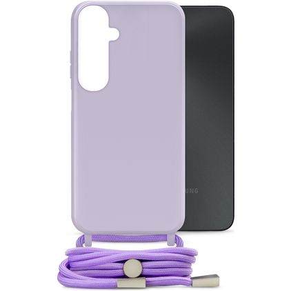 Mobilize Lanyard Gelly Samsung Galaxy A05s Flexibel TPU Hoesje met koord - Pastel Purple