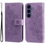 Mobigear Flowers Samsung Galaxy S26 FE Hoesje Bookcase Portemonnee - Paars