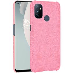 Mobigear Croco OnePlus Nord N100 Hoesje Hardcase Backcover - Roze