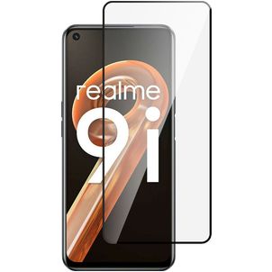 Mobigear Premium Realme 9i Glazen Screenprotector - Case Friendly - Zwart