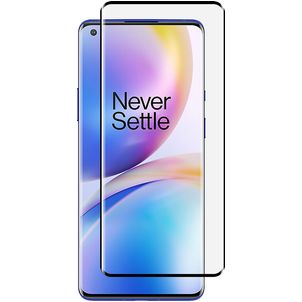 Mobigear Curved OnePlus 8 Pro Glazen Screenprotector - Case Friendly - Zwart