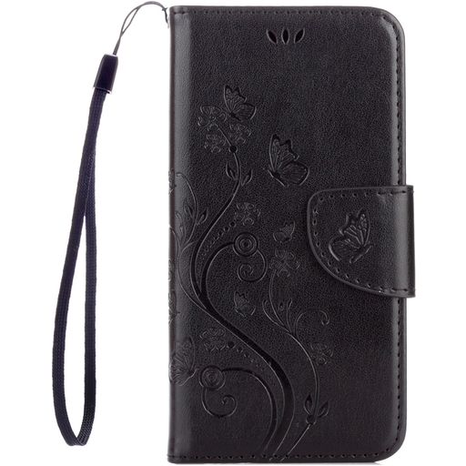 Mobigear Flowers Samsung Galaxy A5 (2017) Hoesje Bookcase Portemonnee - Zwart