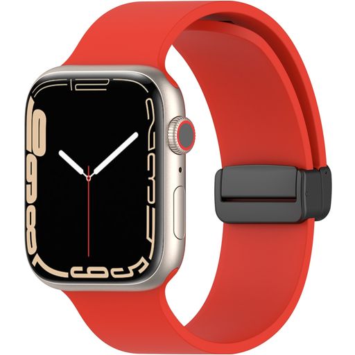 Mobigear Sport Mag Siliconen Apple Watch Bandje Magneetsluiting - 42/41/40/38 mm - Rood