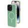 Mobiparts Hardcover iPhone 14 Pro MagSafe Hoesje Hardcase Backcover - Satin Light Green