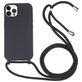 Mobigear Lanyard iPhone 16 Pro Siliconen Hoesje met koord - Zwart