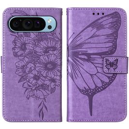 Mobigear Butterfly Google Pixel 9 Hoesje Bookcase Portemonnee - Paars