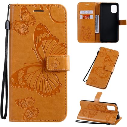 Mobigear Butterfly Samsung Galaxy A71 Hoesje Bookcase Portemonnee - Cognac