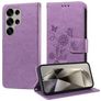 Mobigear Flowers Samsung Galaxy S25 Ultra Hoesje Bookcase Portemonnee - Paars