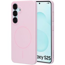 Mobiparts Slim Line Samsung Galaxy S25 MagSafe Hoesje Hardcase Backcover - Blush Pink