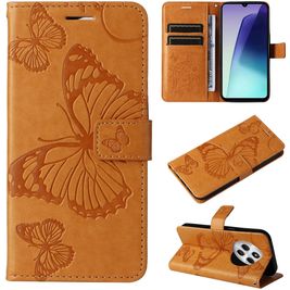 Mobigear Butterfly Xiaomi Redmi 14C Hoesje Bookcase Portemonnee - Cognac