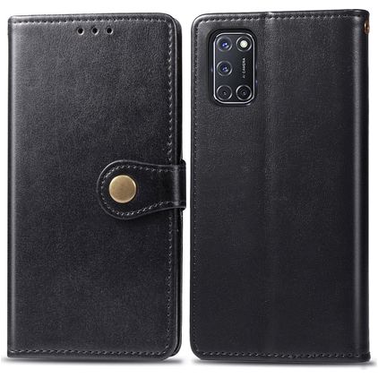 Mobigear Snap Button OPPO A72 Hoesje Bookcase Portemonnee - Zwart