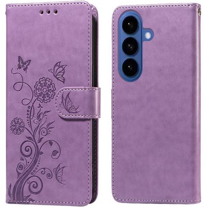 Mobigear Flowers Samsung Galaxy S26 Plus Hoesje Bookcase Portemonnee - Paars