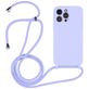 Mobigear Lanyard iPhone 14 Pro Max Siliconen Hoesje met koord - Paars