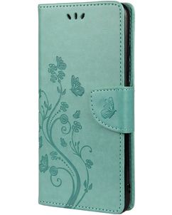 Mobigear Flowers Samsung Galaxy A53 Hoesje Bookcase Portemonnee - Turquoise