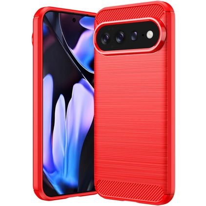 Mobigear Brushed Slim Google Pixel 11 Pro XL Hoesje Flexibel TPU Backcover - Rood