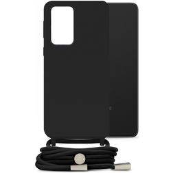 Mobilize Lanyard Gelly Samsung Galaxy A33 Flexibel TPU Hoesje met koord - Zwart