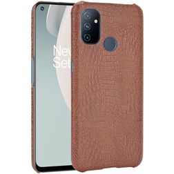Mobigear Croco OnePlus Nord N100 Hoesje Hardcase Backcover - Bruin
