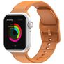 Mobigear Dashed Siliconen Apple Watch Bandje Gespsluiting - 49/46/45/44 mm - Cognac
