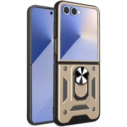 Mobigear Armor Ring Samsung Galaxy Z Flip 7 Hoesje Hardcase Backcover Shockproof met Ringhouder - Goud