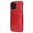 Fierre Shann Premium Card iPhone 12 Hoesje Backcover met Pasjeshouder - Rood
