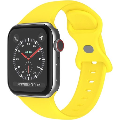 Mobigear Sport Dual Siliconen Apple Watch Bandje Druksluiting - 49/46/45/44 mm - Geel
