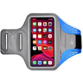 Mobigear Easy Fit Telefoonhouder Hardlopen Neopreen Sport Hoesje Sportarmband - Large - Blauw