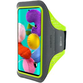 Mobiparts Comfort Fit Telefoonhouder Hardlopen Samsung Galaxy A51 Sport Hoesje Neopreen Sportarmband - Neon Green