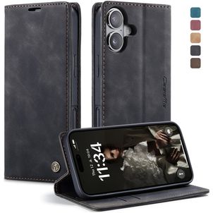 CaseMe 013 iPhone 17 Hoesje Bookcase Portemonnee - Zwart