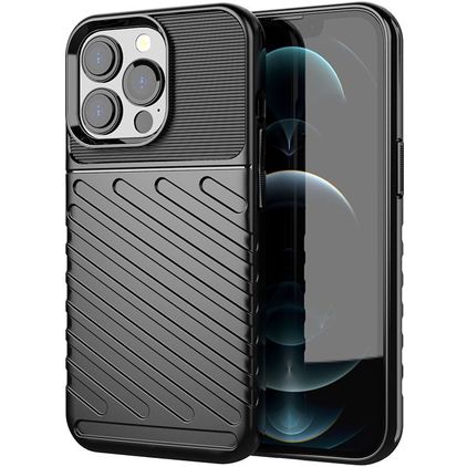 Mobigear Groove iPhone 13 Pro Hoesje Flexibel TPU Backcover - Zwart